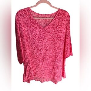Vibrant Pink Animal Print Blouse